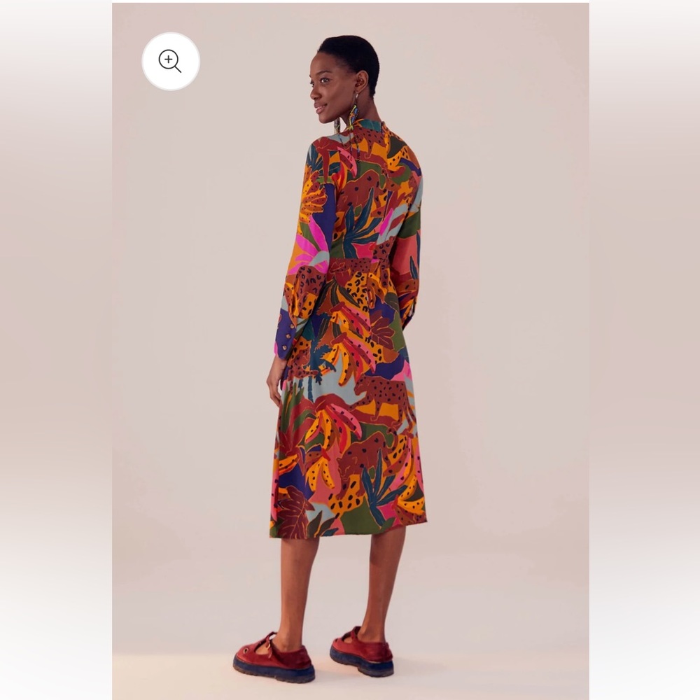 NWT Farm Rio Leopards Jungle High Neck Midi Dress size Xs - Picture 3 of 6